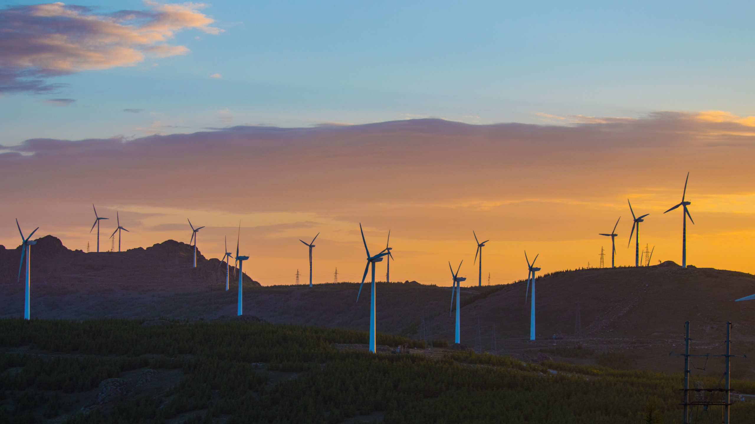 Wind turbines in operation