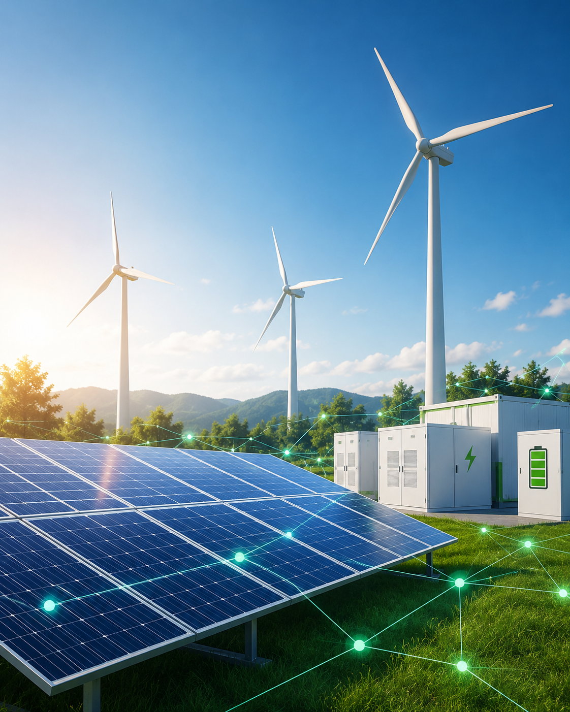 Solar and wind hybrid installation